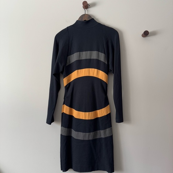 NICOLE MILLER LONG SLEEVE MIDI 1/4 ZIP UP KNIT DRESS SIZE 8 SEE MEASUREMENTS - Picture 2 of 5